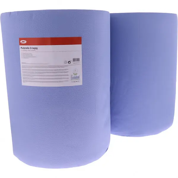 JMP Putzpapierrolle 3-lagig 2 Stck., 500 Blatt, 170 m, Zellstoff Blau