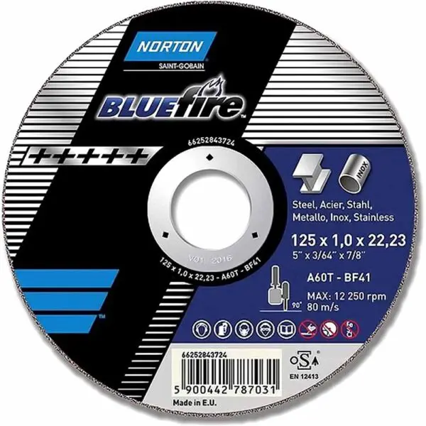 Norton Trennscheibe Blue Fire Metall-Inox Industr Line 50x6.0x6.35mm gerade hart