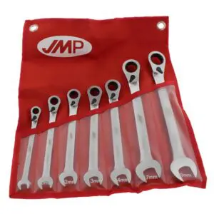 JMP Ratschenringschlüssel-Satz 7-teilig + Umschaltung schwarz 4043981045291 Werk
