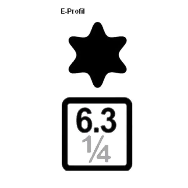 Steckschlüsseleinsatz 1/4Zoll TORX E-Profil E11 Motorrad