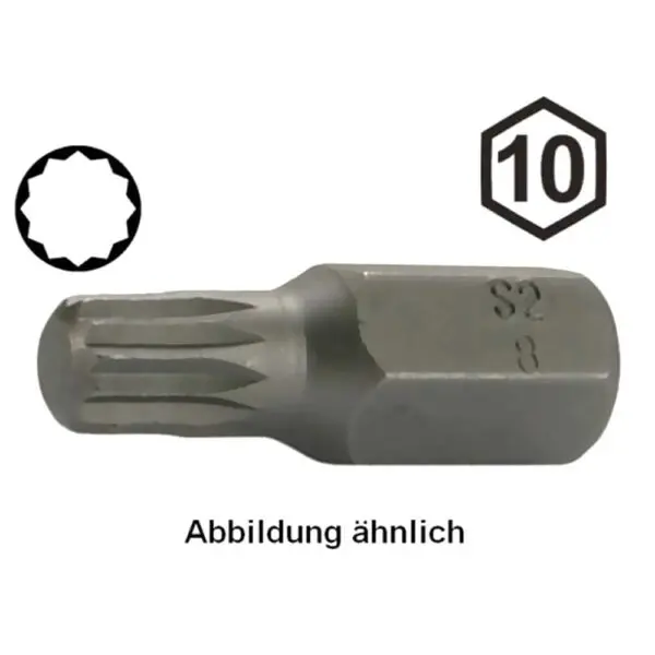 Motorrad Schraubendrehbit Vielzahn M12 10mm 6kt L: 30mm 05324L 4033592006392