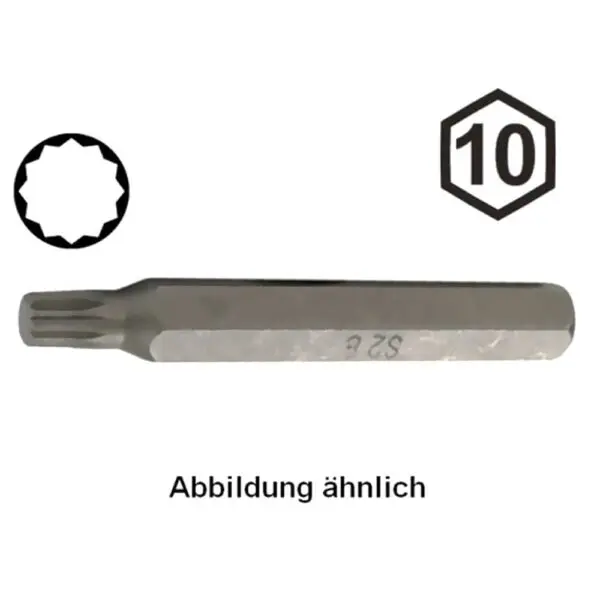 Motorrad Schraubendrehbit Vielzahn M8 10mm 6kt L: 75mm 05222L 4033592005968