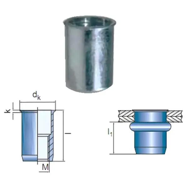 Blindnietmuttern Universal M8-Sb 100Stk. 10.870.800.000/31 0641702175124