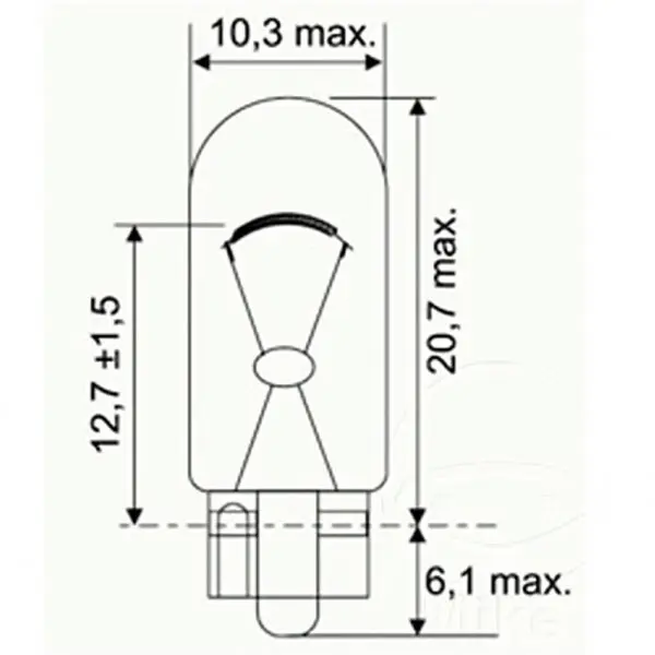JMP Lampe 12V5W W2.1X9.5D, 10 Stück Blau