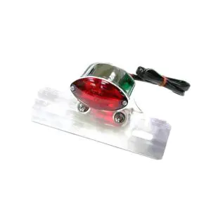 JMT Mini-Rückleuchte Rück Cateye + Nummernschild Halt Alu 4043981006995