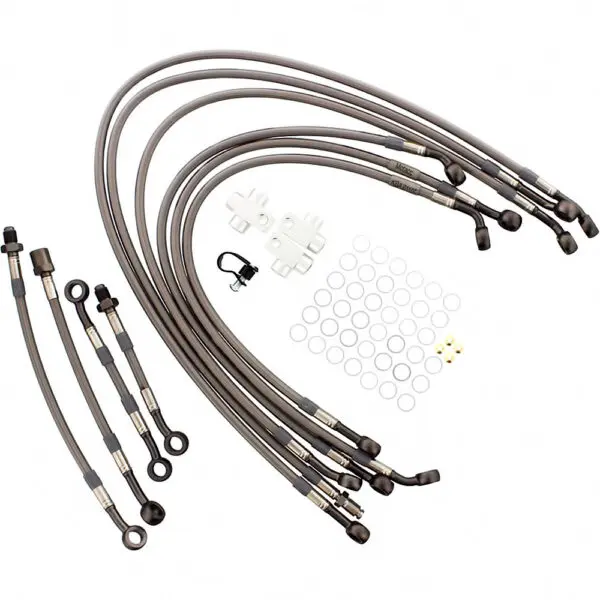 JMP Bremsschlauch Stahlflex Kit Anschluss 10-teilig passend zu Honda XL 1000 V V