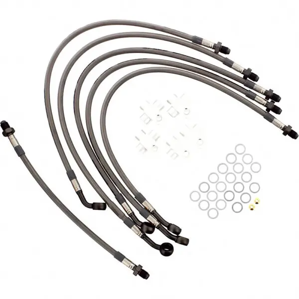 JMP Bremsschlauch Stahlflex Kit Anschluss 6-teilig passend zu Honda VTX 1800 C 2