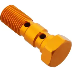 Motorrad Hohlschraube doppelt M10x1.00 Alu orange