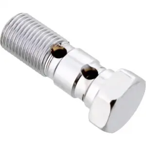 Motorrad Hohlschraube doppelt 7/16-24 UNF Alu chrom