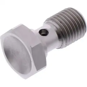 Motorrad Hohlschraube einfach 3/8-24 Edelstahl silber