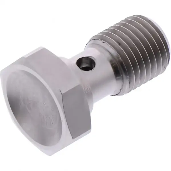 Motorrad Hohlschraube einfach 3/8-24 Edelstahl silber