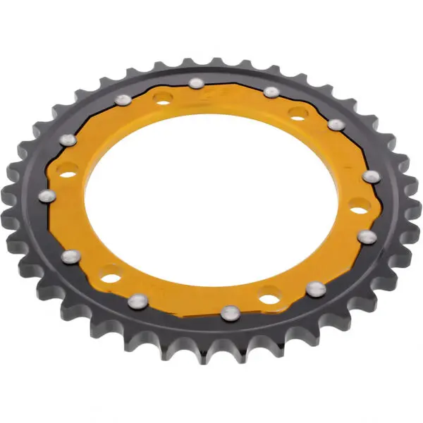 ZF-Dual Kettenrad Dual 38Z Teilung 530 Innendurchmesser 120 Lochkreis 140 gold