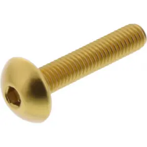 JMP Linsenschraube M5x0.8mm 25mm Kopf: 12mm Alu gold