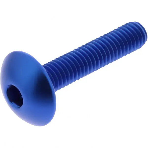 JMP Linsenschraube M6x1.00mm 30mm Kopf: 16mm Alu blau