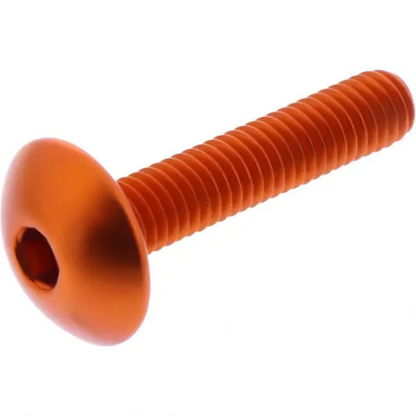 JMP Linsenschraube M6x1.00mm 30mm Kopf: 16mm Alu orange