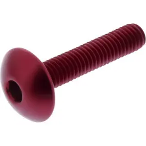 JMP Linsenschraube M6x1.00mm 30mm Kopf: 16mm Alu rot