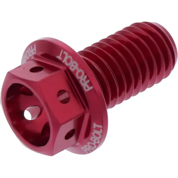 JMP Schraube 6 Kant M8x1.25mm 15mm Alu Racing rot