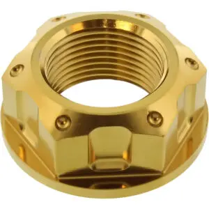 JMP Mutter Achse M22x1.50mm Edelstahl V4A gold