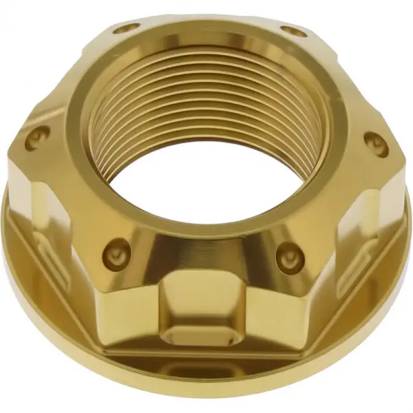 JMP Mutter Achse M25x1.50mm Edelstahl V4A gold