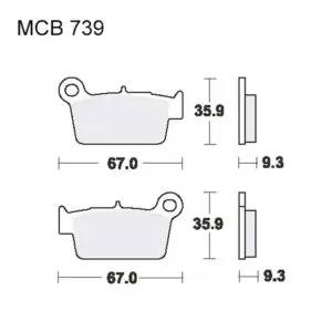 TRW Lucas Bremsklötze Sintermetall Silber MCB739SI 3322937320639