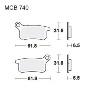 TRW Lucas Bremsklötze Sintermetall Husqvarna CR 65 2T si MCB740SI 3322937319992