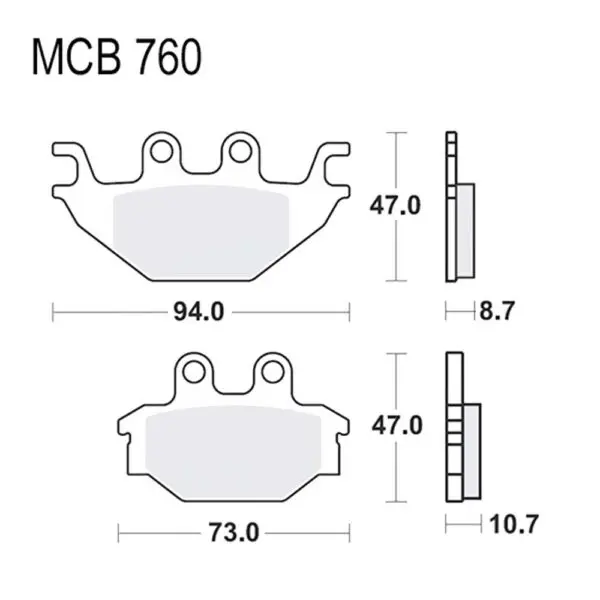 TRW Lucas Bremsklötze Sintermetall Silber MCB760SI 3322937389988