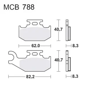 TRW Lucas Bremsklötze Sintermetall Silber MCB788SI 3322937492985