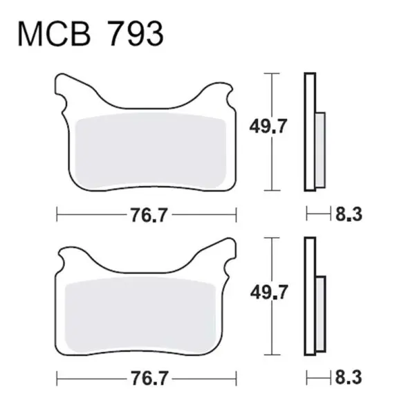 TRW Lucas Bremsklötze Sintermetall RSI MCB793RSI 3322937510818