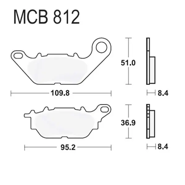 TRW Lucas Bremsklötze Standard f. Yamaha XC 115 S uvm. MCB812 3322937740253